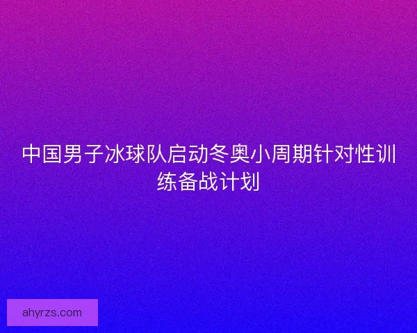 中国男子冰球队启动冬奥小周期针对性训练备战计划